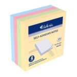 Öntapadó jegyzettömb 75x75 mm, 400 lap, VICTORIA OFFICE pasztell