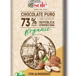 Chocolates Solé Bio étcsokoládé egész mandulával, 73% kakaóval, 150 g