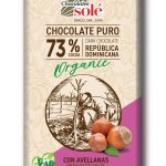 Chocolates Solé Bio étcsokoládé egész mogyoróval, 73% kakaóval, 150 g