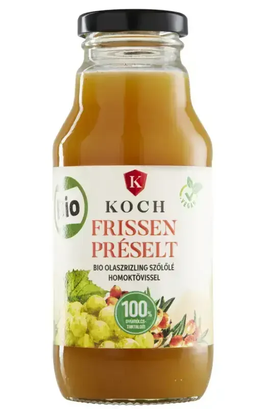 bio-olaszrizling-szolole-homoktovissel Koch frissen préselt Bio Olaszrizling szőlőlé homoktövissel 0,33 L - Image 1